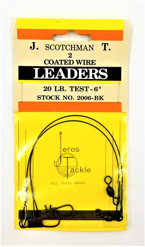 36" 20LB TEST 12 PACKS OF JEROS TACKLE 2 COATED WIRE LEADERS 2036-BK 