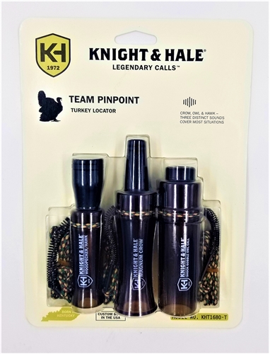 Knight & Hale Team Pinpoint Turkey Call KHT1680-T 3-PACK Crow Owl Hawk USA Made 